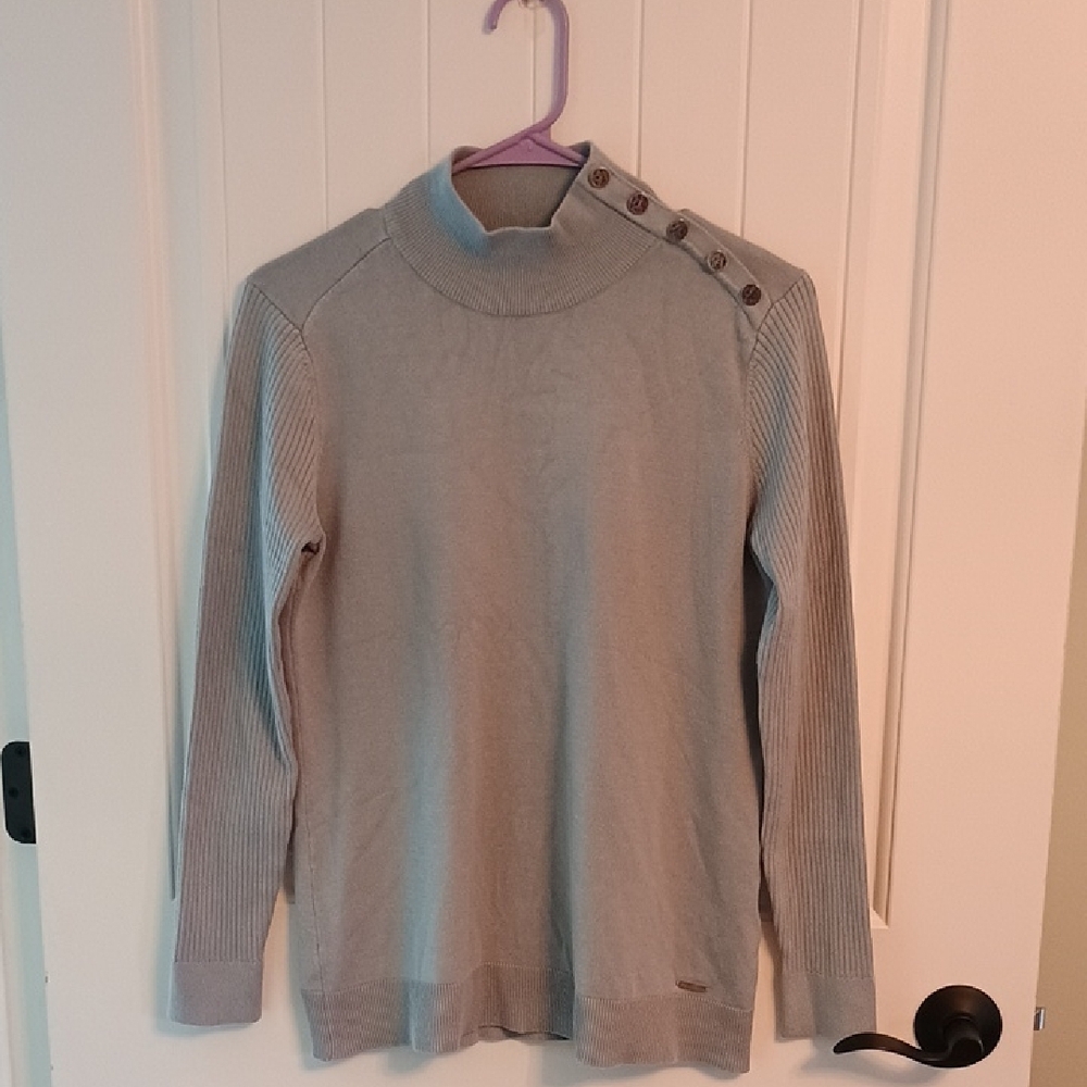 Woman's S Calvin Klein Light Gray Knit Sweater